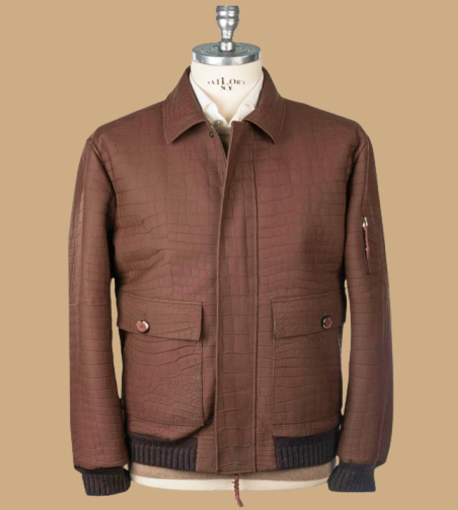 Kiton Crocodile Leather Coat
